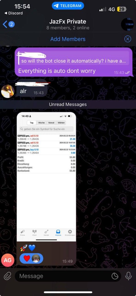 Telegram pokalbis su didesniu dienos pelnu GBPUSD